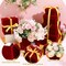 Boxes with Lids Velvet Square Boxes Assorted Sizes Small Favor Boxes for Christmas Gift Decorative(Red)